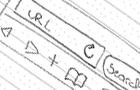 Initial sketch with the toolbar directly under the URL Initial sketch with the toolbar directly under the URL